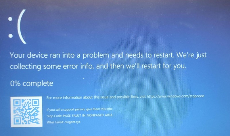 BSOD caused by csagent.sys (Crowdstrike Falcon sensor) PAGE_FAULT_IN_NONPAGED_AREA, in our case by update file C-00000291-00000000-00000010.sys